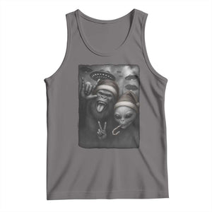 Bigfoot UFO Selife Tank Top Sasquatch Ailen Rock On Hand Christmas TS14 Deep Heather Print Your Wear