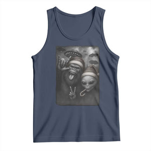 Bigfoot UFO Selife Tank Top Sasquatch Ailen Rock On Hand Christmas TS14 Navy Print Your Wear