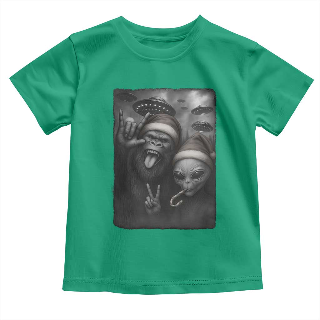 Bigfoot UFO Selife Toddler T Shirt Sasquatch Ailen Rock On Hand Christmas TS14 Irish Green Print Your Wear