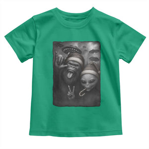 Bigfoot UFO Selife Toddler T Shirt Sasquatch Ailen Rock On Hand Christmas TS14 Irish Green Print Your Wear