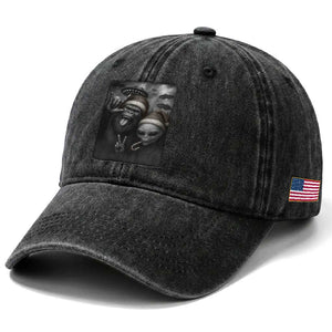 Bigfoot UFO Selife Washed Cotton Baseball Cap Sasquatch Ailen Rock On Hand Christmas TS14 Print Your Wear