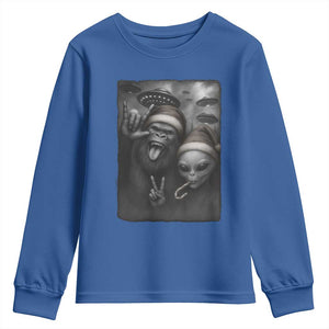 Bigfoot UFO Selife Youth Sweatshirt Sasquatch Ailen Rock On Hand Christmas TS14 Royal Blue Print Your Wear
