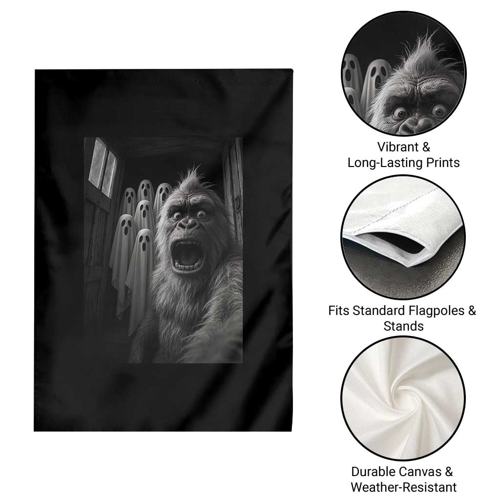 Funny Bigfoot Selfie Halloween Garden Flag Sasquatch Ghost Haunted House TS14 Print Your Wear