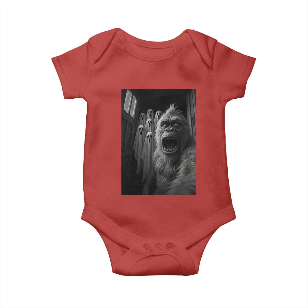 Funny Bigfoot Selfie Halloween Baby Onesie Sasquatch Ghost Haunted House TS14 Red Print Your Wear