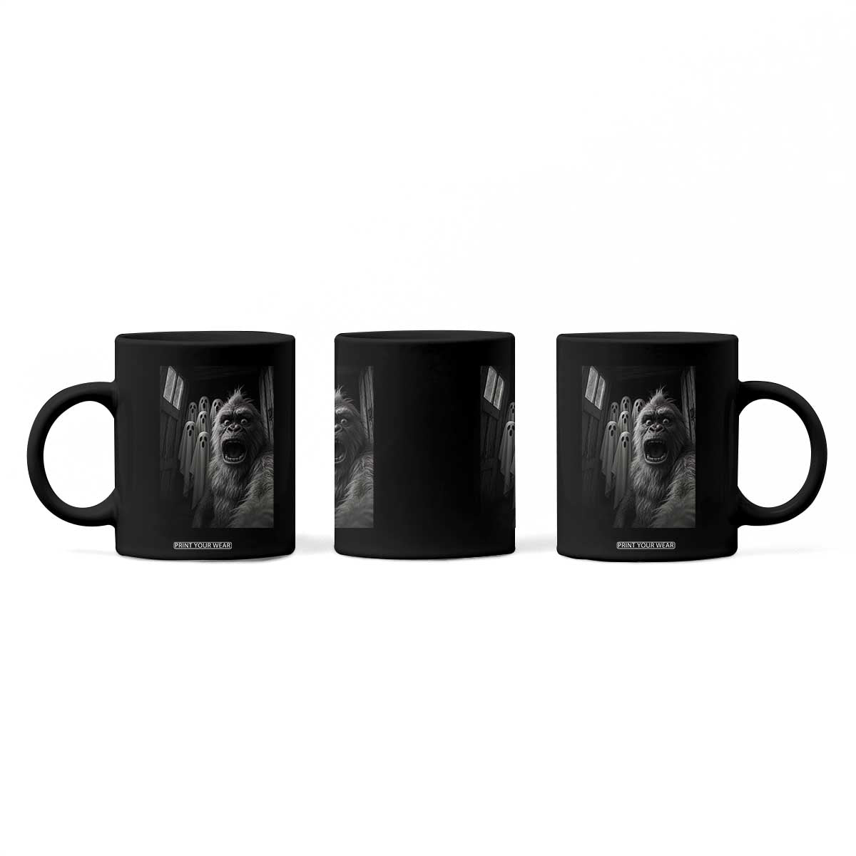 Funny Bigfoot Selfie Halloween Coffee Mug Sasquatch Ghost Haunted House TS14 Print Your Wear