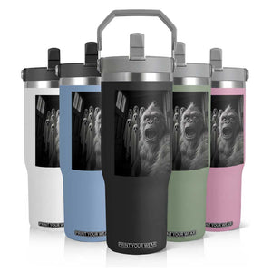 Funny Bigfoot Selfie Halloween Flip Straw Tumbler Sasquatch Ghost Haunted House TS14 Print Your Wear