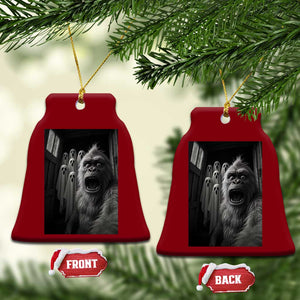 Funny Bigfoot Selfie Halloween Ceramic Ornament Sasquatch Ghost Haunted House TS14 Print Your Wear
