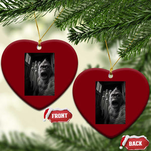 Funny Bigfoot Selfie Halloween Ceramic Ornament Sasquatch Ghost Haunted House TS14 Print Your Wear