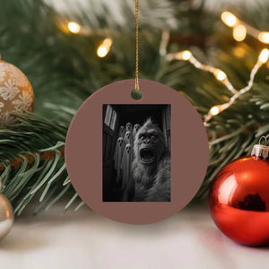 Funny Bigfoot Selfie Halloween Ceramic Ornament Sasquatch Ghost Haunted House TS14 1pc Mocha Print Your Wear