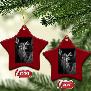 Funny Bigfoot Selfie Halloween Ceramic Ornament Sasquatch Ghost Haunted House TS14 Print Your Wear