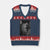 Funny Bigfoot Selfie Halloween V-Neck Knit Sweater Vest Sasquatch Ghost Haunted House TS14 Navy Red Print Your Wear