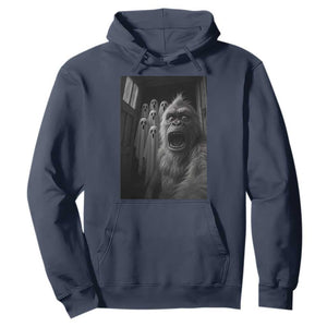 Funny Bigfoot Selfie Halloween Hoodie Sasquatch Ghost Haunted House TS14 Navy Print Your Wear