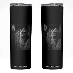 Funny Bigfoot Selfie Halloween Skinny Tumbler Sasquatch Ghost Haunted House TS14 Black Print Your Wear