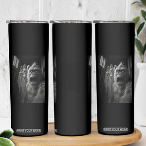Funny Bigfoot Selfie Halloween Skinny Tumbler Sasquatch Ghost Haunted House TS14 Print Your Wear