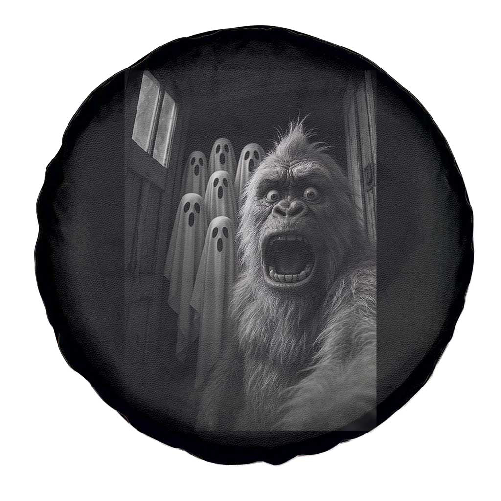 Funny Bigfoot Selfie Halloween Spare Tire Cover Sasquatch Ghost Haunted House TS14 Print Your Wear