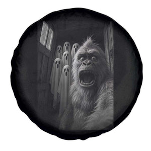 Funny Bigfoot Selfie Halloween Spare Tire Cover Sasquatch Ghost Haunted House TS14 Print Your Wear