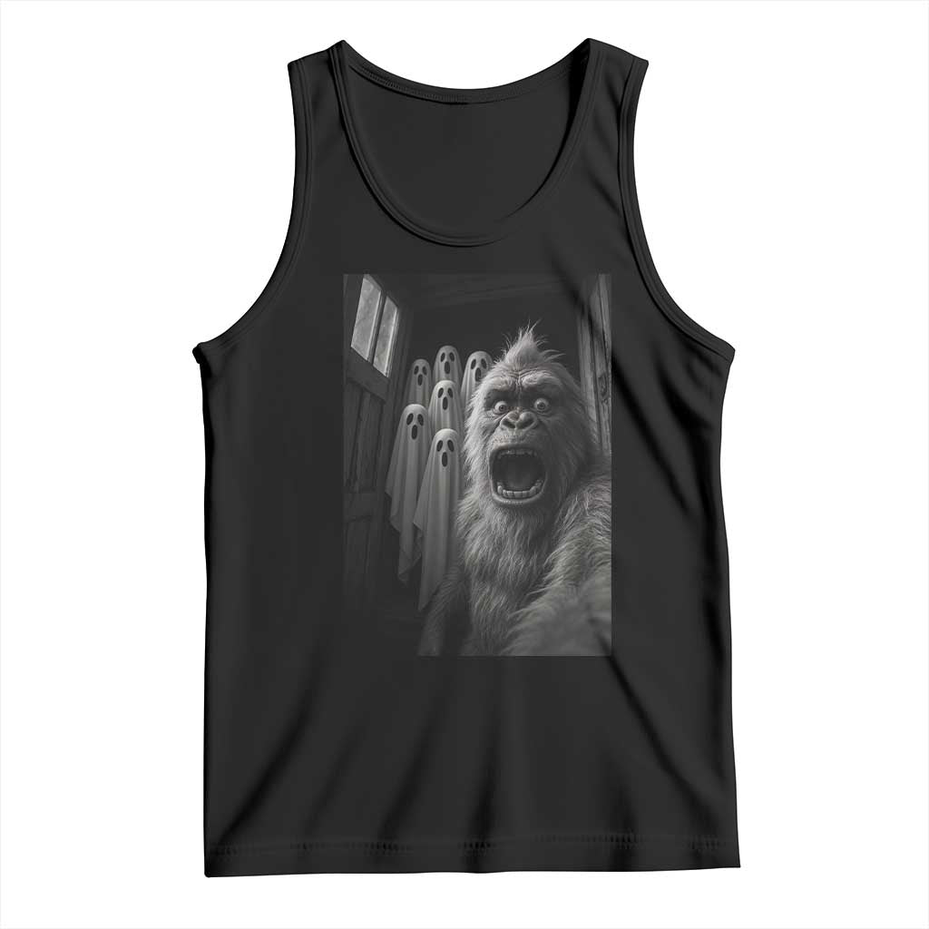 Funyy Bigfoot Selfie Halloween Tank Top Sasquatch Ghost Haunted House TS14 Black Print Your Wear