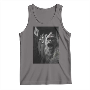 Funyy Bigfoot Selfie Halloween Tank Top Sasquatch Ghost Haunted House TS14 Deep Heather Print Your Wear