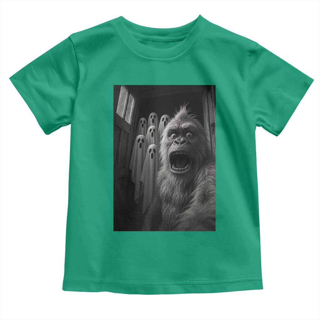 Funny Bigfoot Selfie Halloween Toddler T Shirt Sasquatch Ghost Haunted House TS14 Irish Green Print Your Wear