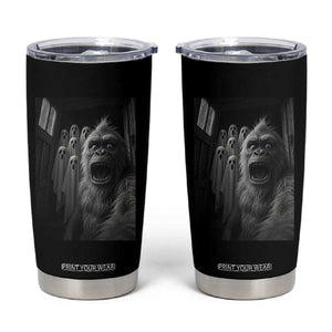 Funny Bigfoot Selfie Halloween Tumbler Cup Sasquatch Ghost Haunted House TS14 Black Print Your Wear
