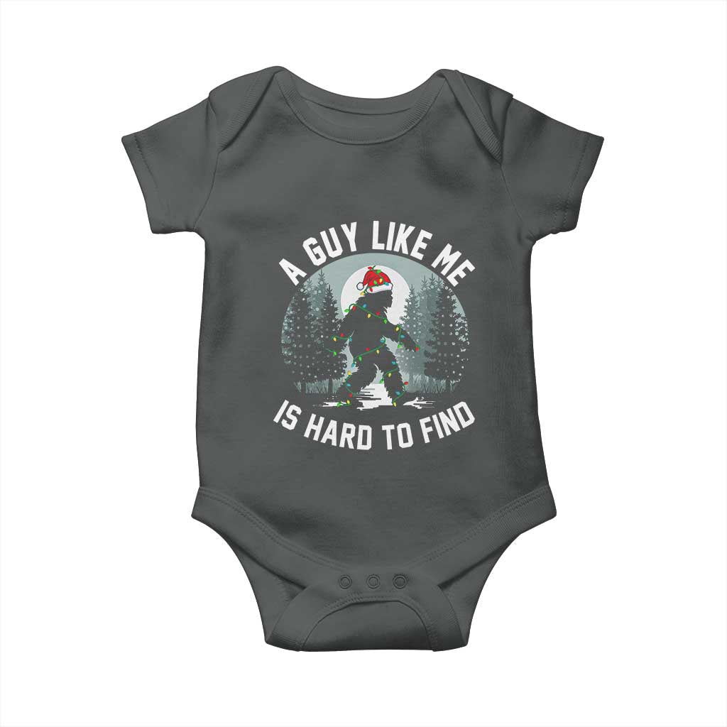 Funny Bigfoot Christmas Baby Onesie A Guy Like Me Is Hard To Find TS14 Dark Heather Print Your Wear