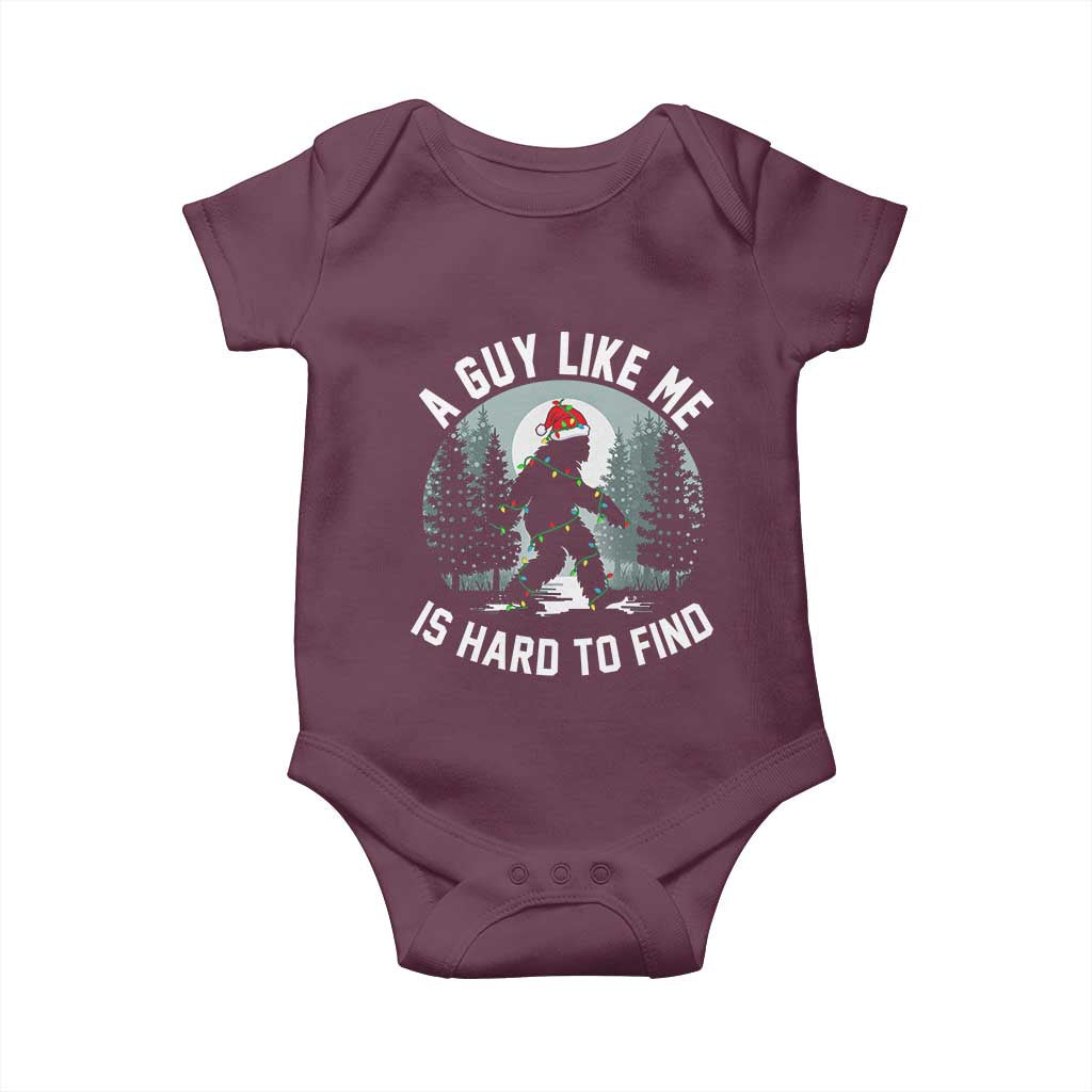Funny Bigfoot Christmas Baby Onesie A Guy Like Me Is Hard To Find TS14 Maroon Print Your Wear