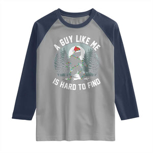 Funny Bigfoot Christmas Raglan Shirt A Guy Like Me Is Hard To Find TS14 Sport Gray Navy Print Your Wear