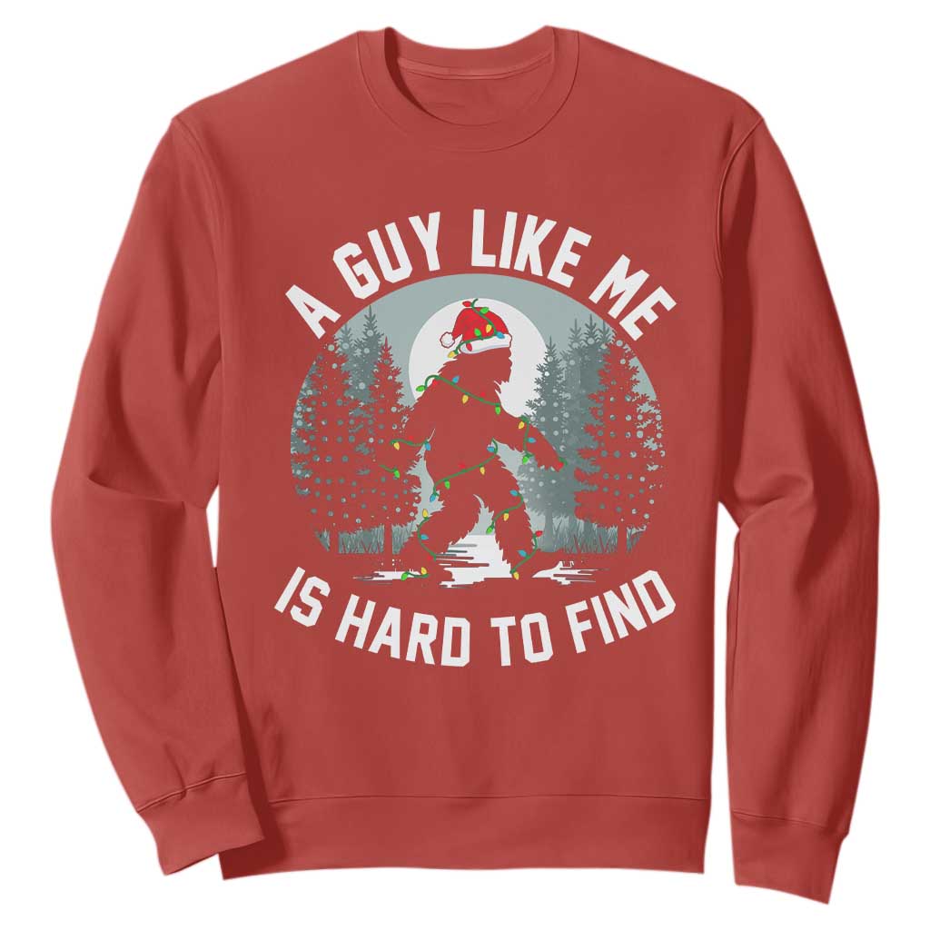 Funny Bigfoot Christmas Sweatshirt A Guy Like Me Is Hard To Find TS14 Red Print Your Wear