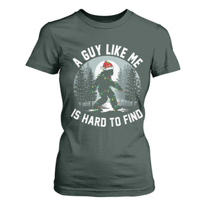 Funny Bigfoot Christmas T Shirt For Women A Guy Like Me Is Hard To Find TS14 Dark Forest Green Print Your Wear