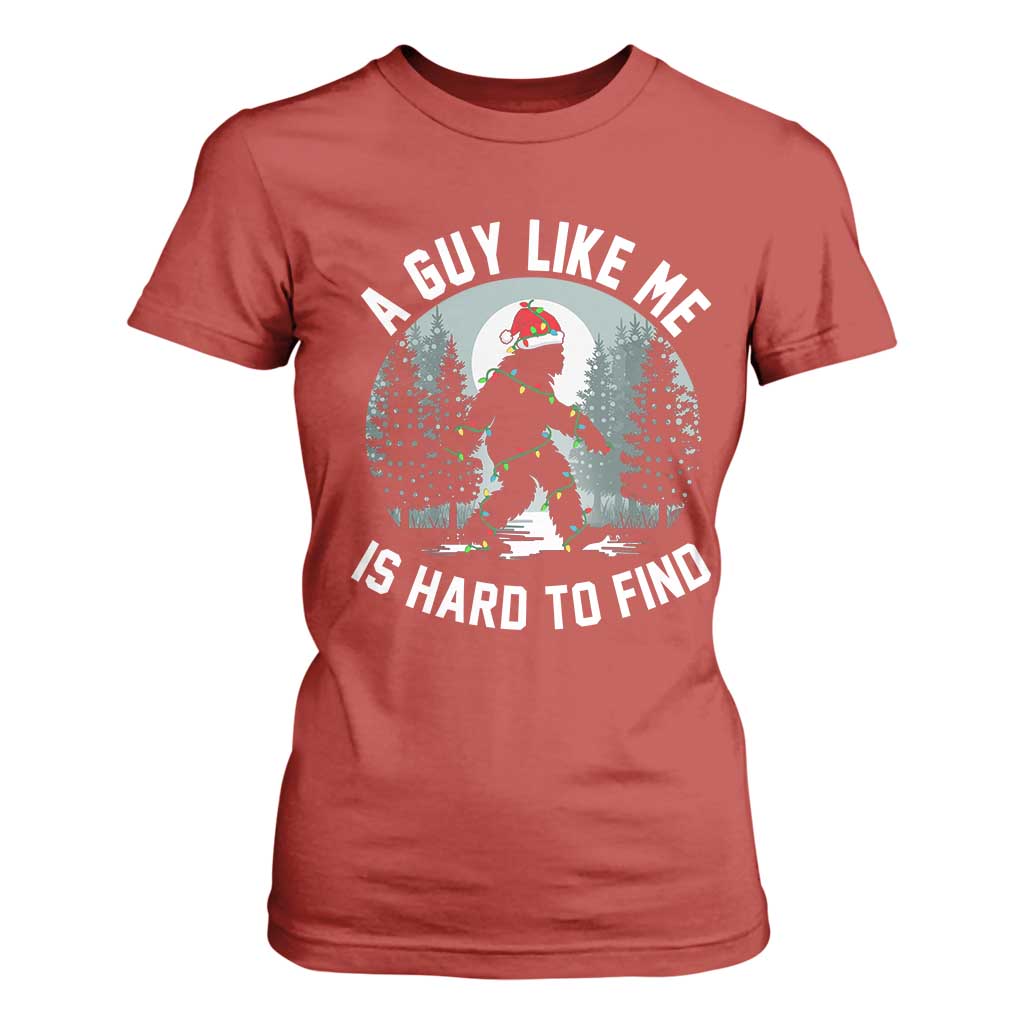 Funny Bigfoot Christmas T Shirt For Women A Guy Like Me Is Hard To Find TS14 Red Print Your Wear