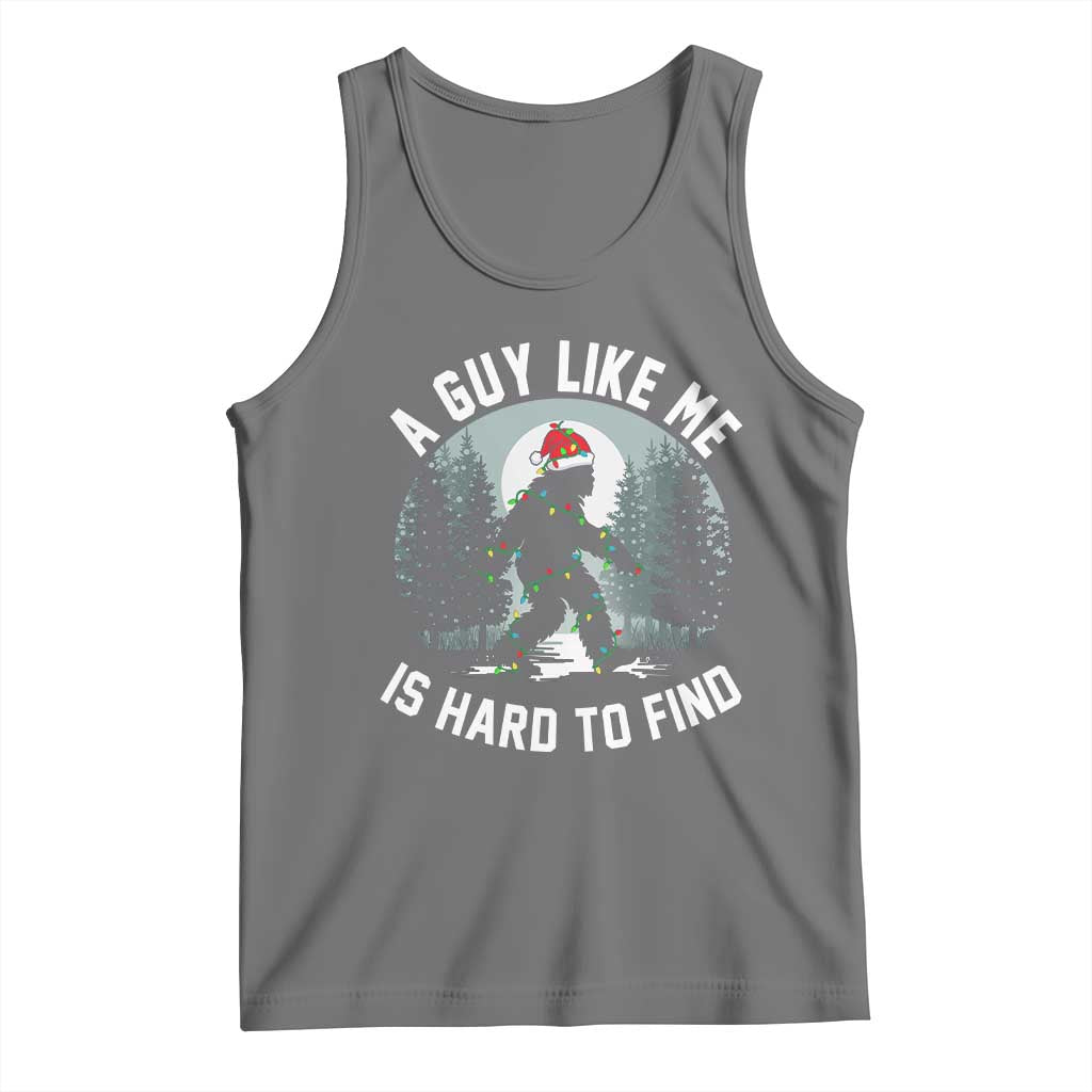 Funny Bigfoot Christmas Tank Top A Guy Like Me Is Hard To Find TS14 Black Heather Print Your Wear