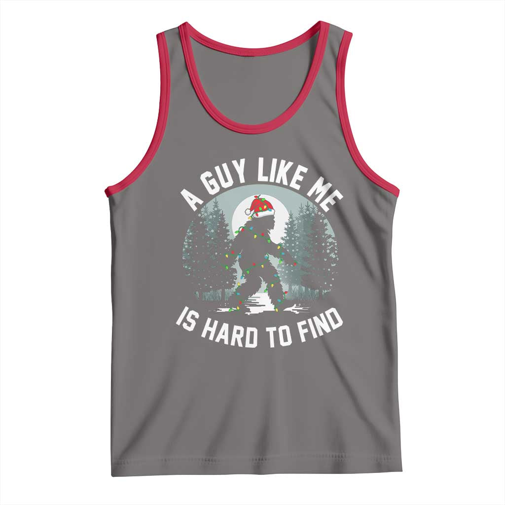 Funny Bigfoot Christmas Tank Top A Guy Like Me Is Hard To Find TS14 Deep Heather Red Print Your Wear