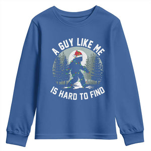 Funny Bigfoot Christmas Youth Sweatshirt A Guy Like Me Is Hard To Find TS14 Royal Blue Print Your Wear