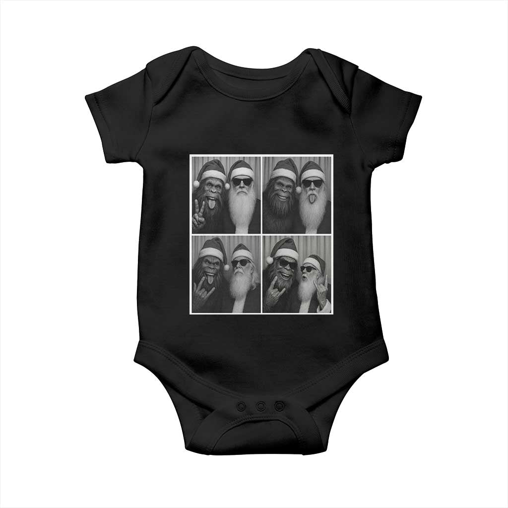 Funny Bigfoot Photobooth Christmas Baby Onesie Sasquatch Santa Claus Xmas TS14 Black Print Your Wear