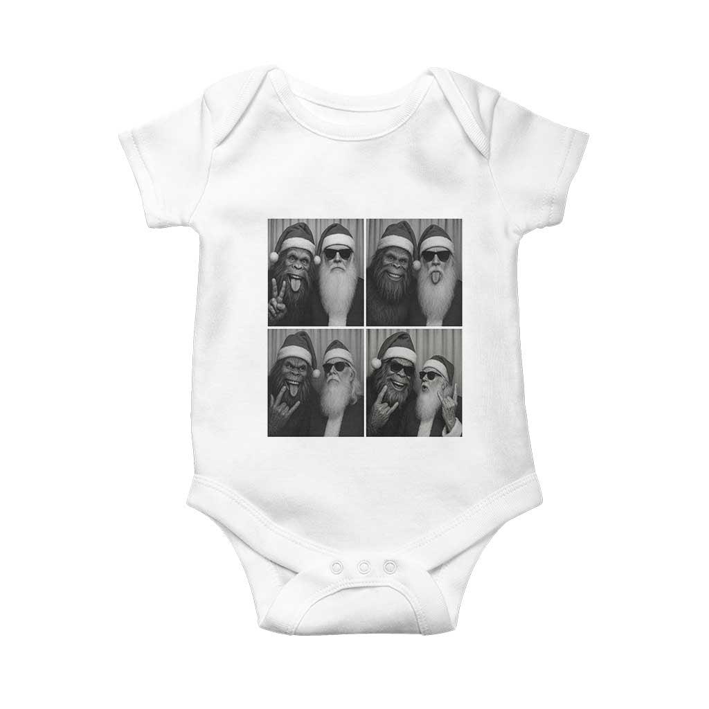 Funny Bigfoot Photobooth Christmas Baby Onesie Sasquatch Santa Claus Xmas TS14 White Print Your Wear