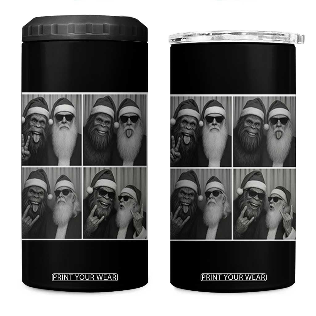 Funny Bigfoot Photobooth Christmas 4 in 1 Can Cooler Tumbler Sasquatch Santa Claus Xmas TS14 One Size: 16 oz Black Print Your Wear