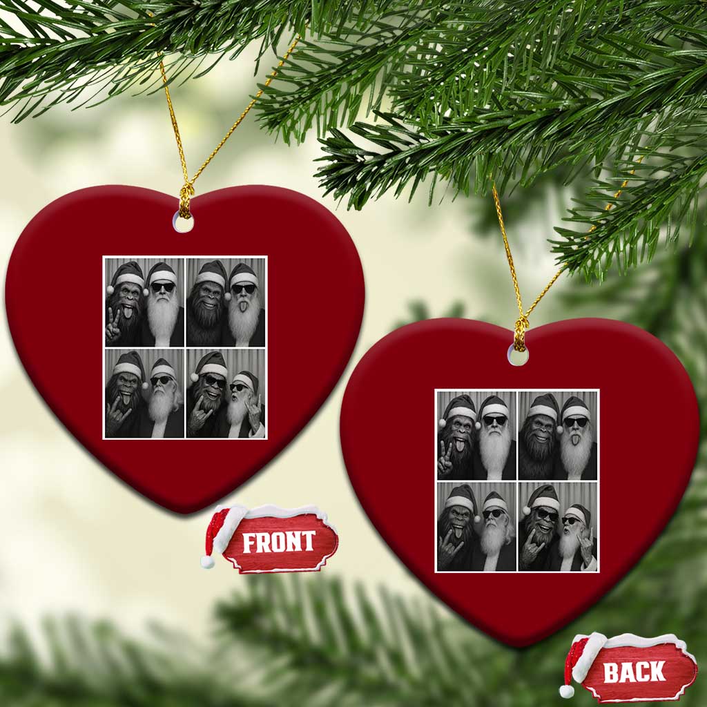 Funny Bigfoot Photobooth Xmas Ceramic Ornament Sasquatch Santa Claus Xmas TS14 Print Your Wear