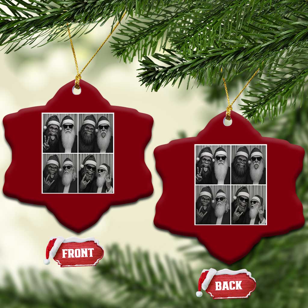 Funny Bigfoot Photobooth Xmas Ceramic Ornament Sasquatch Santa Claus Xmas TS14 Print Your Wear