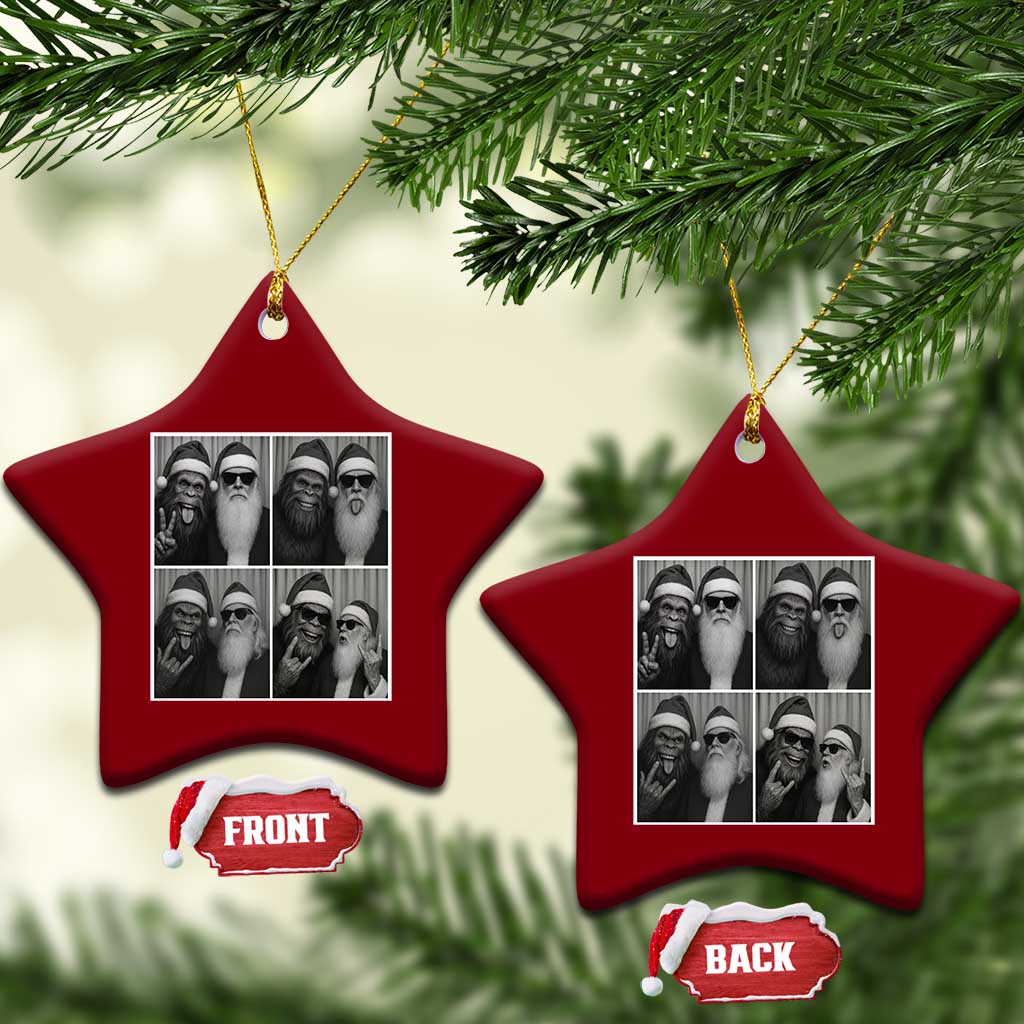 Funny Bigfoot Photobooth Xmas Ceramic Ornament Sasquatch Santa Claus Xmas TS14 Print Your Wear