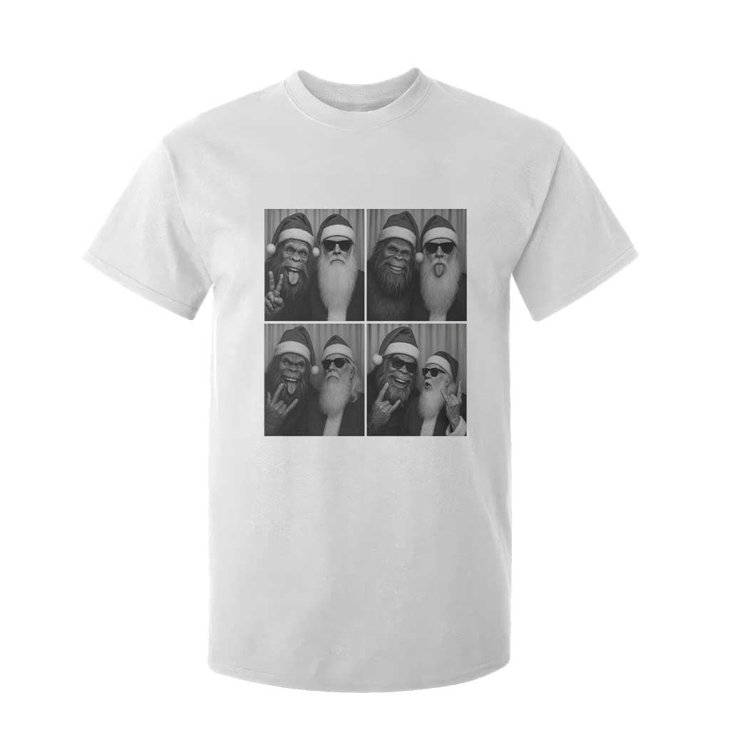 Funny Bigfoot Photobooth Christmas T Shirt For Kid Sasquatch Santa Claus Xmas TS14 White Print Your Wear