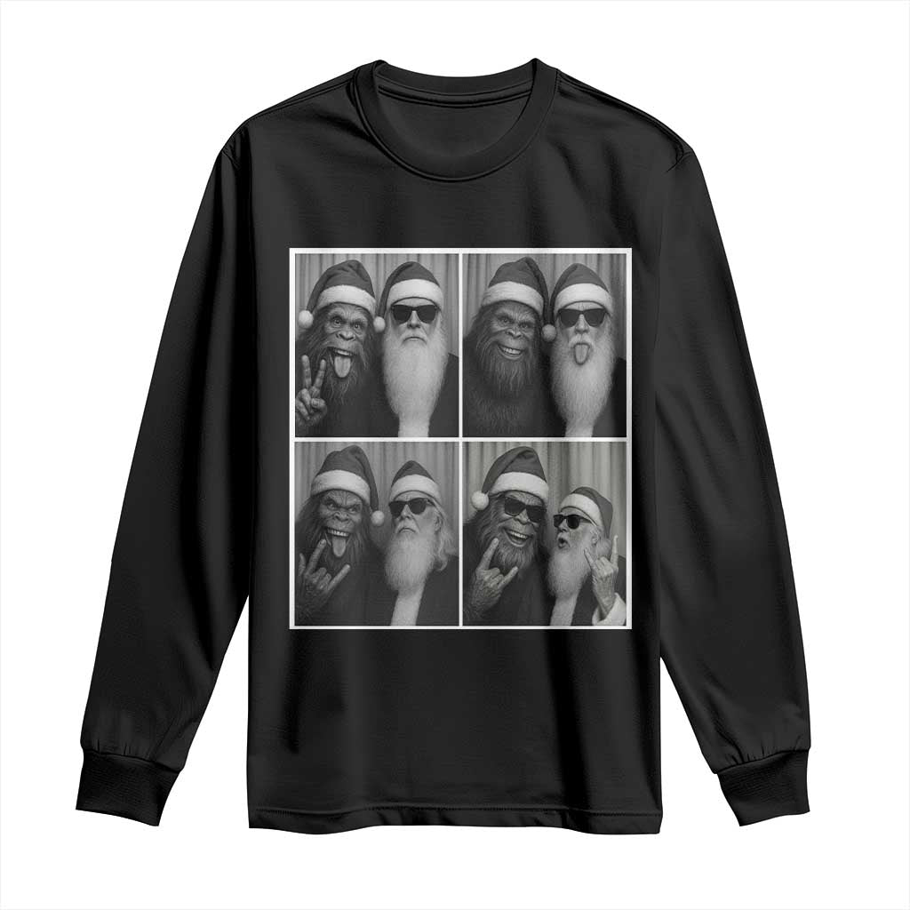 Funny Bigfoot Photobooth Christmas Long Sleeve Shirt Sasquatch Santa Claus Xmas TS14 Black Print Your Wear