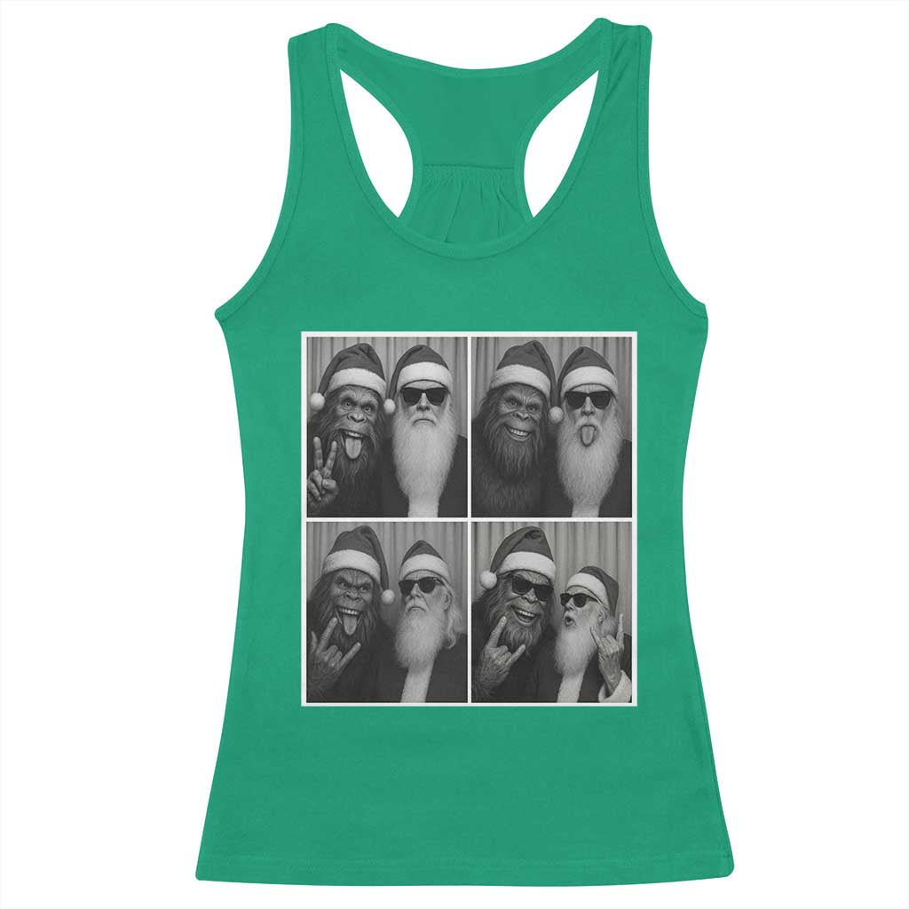 Funny Bigfoot Photobooth Christmas Racerback Tank Top Sasquatch Santa Claus Xmas TS14 Irish Green Print Your Wear
