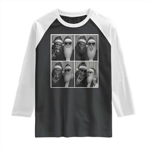 Funny Bigfoot Photobooth Christmas Raglan Shirt Sasquatch Santa Claus Xmas - Print Your Wear