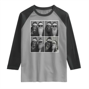 Funny Bigfoot Photobooth Christmas Raglan Shirt Sasquatch Santa Claus Xmas - Print Your Wear