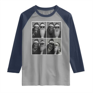 Funny Bigfoot Photobooth Christmas Raglan Shirt Sasquatch Santa Claus Xmas TS14 Sport Gray Navy Print Your Wear