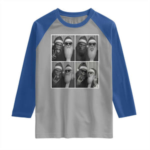 Funny Bigfoot Photobooth Christmas Raglan Shirt Sasquatch Santa Claus Xmas - Print Your Wear