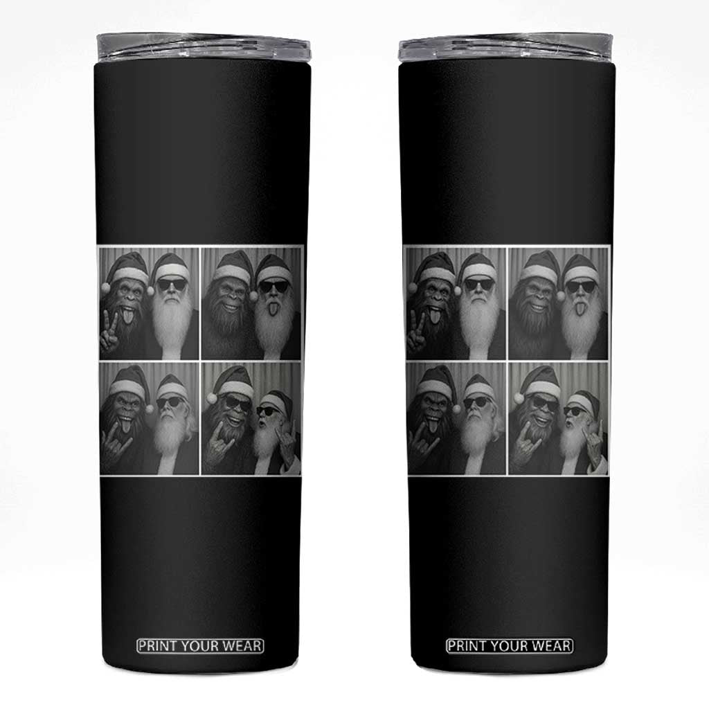 Funny Bigfoot Photobooth Christmas Skinny Tumbler Sasquatch Santa Claus Xmas TS14 Black Print Your Wear
