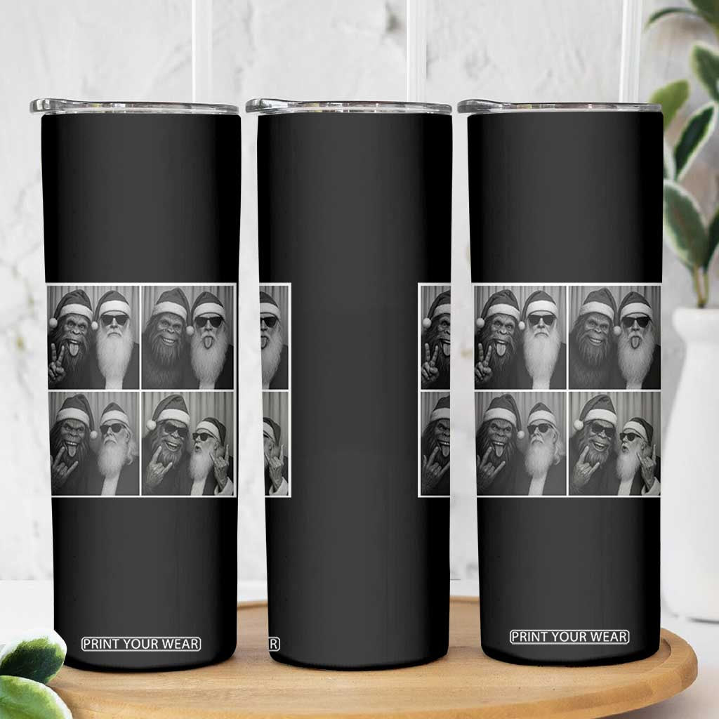 Funny Bigfoot Photobooth Christmas Skinny Tumbler Sasquatch Santa Claus Xmas TS14 Print Your Wear
