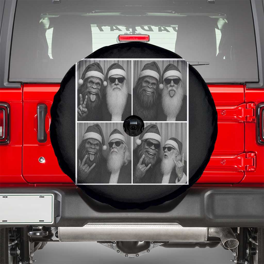 Funny Bigfoot Photobooth Christmas Spare Tire Cover Sasquatch Santa Claus Xmas TS14 Black Print Your Wear