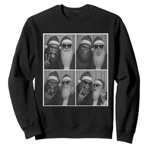 Funny Bigfoot Photobooth Christmas Sweatshirt Sasquatch Santa Claus Xmas TS14 Black Print Your Wear